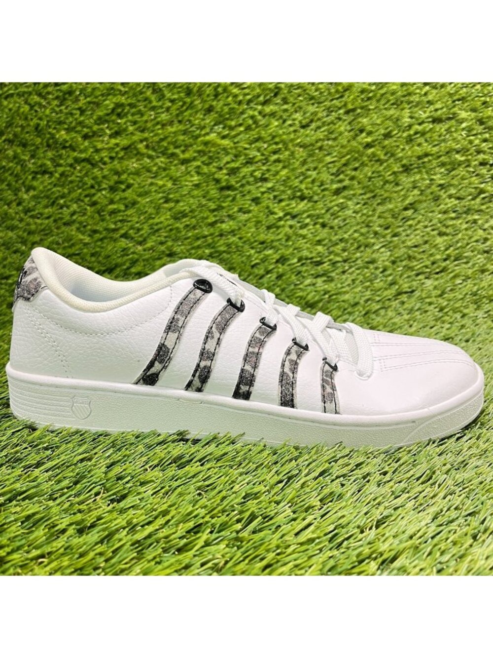 K-Swiss Court Pro II Leopard Womens Size 9 White Black Athletic Shoes Sneakers